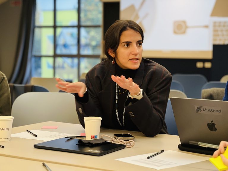 Sara Ongaro participating in the ekip Policy Lab in Milan on the Digital Product Passport (DPP) and sustainable fashion innovation.